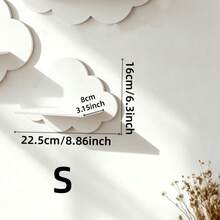 Estantería de pared con forma de nube, estilo nórdico, estante flotante decorativo y práctico para la habitación - Nubes blancas - Ver 15