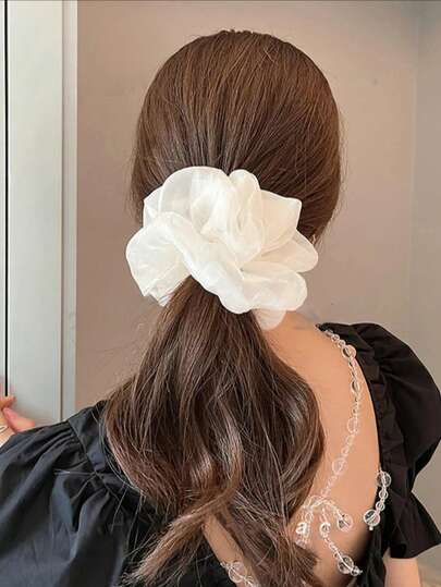 1pc Mesh Scrunchie Hair Accessory, Suitable For Everyday Wear