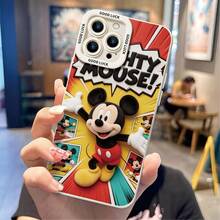 Disney Mickey Mouse Phone Case, Comic Book Protective Cover. Compatible With IPhone 17, 16, 15, 14, 13, 12, 11 Pro Series And Galaxy S22, S23, S24, S25 Models, Featuring Plush-Style Mickey Against A Retro Comic Background With "MIGHTY MOUSE!" Text, Perfect For Classic Disney Fans, Ideal For Birthdays, Holidays, Anniversaries, Graduation Gifts, Or Any Special Occasion To Surprise Family, Friends, Classmates, And Loved Ones. - màu đen - Xem 5