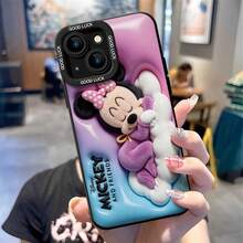 Disney Minnie Mouse Phone Case, Sleeping Minnie Protective Cover. Compatible With IPhone 17, 16, 15, 14, 13, 12, 11 Pro Series And Galaxy S22, S23, S24, S25 Models, Featuring Plush-Style Minnie Mouse Sleeping On A Cloud Against A Pink-To-Blue Gradient Background With "Mickey And Friends" Text, Perfect For Cozy Disney Fans, Ideal For Birthdays, Holidays, Anniversaries, Graduation Gifts, Or Any Special Occasion To Surprise Family, Friends, Classmates, And Loved Ones. - trắng - Xem 5
