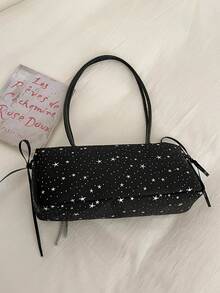 Bolso de hombro con decoración de estrella de moda para mujeres - Negro - Ver 6