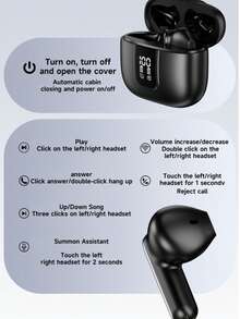 Auscultadores Semi-In-Ear TWS 2026 Novo Estilo, Bluetooth 6.0, Mini, para Desporto e Casais, Vídeo, 9D HIFI Stereo, Cortical, para Android e , Música, Telemóvel, Auriculares Inteligentes, para - Ver 10