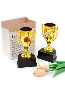 Piala Mini Plastik, Cocok Sebagai Hadiah Pesta, Properti, Hadiah, Penghargaan, Berlaku Untuk Remaja dan Dewasa dalam Permainan Bola Basket/Sepak Bola/Bola Voli/Bisbol/Softball - Emas - View 5