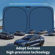 57" X 31" Windshield Sun Shade, Blocks 99% Of Heat To Keep Interior Cool, Universal Fit For Cars & SUVs, Summer Car Sun Shade, Sun Visor & Auto Accessories - Navy Blue - View 3