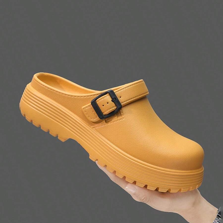 Sandal Selop EVA Anti Selip, Tahan Air, dan Tahan Minyak, Cocok untuk Penggunaan Kasual, Kantor, Dapur, Perawat, dan Medis. - Mustard Yellow - View 1