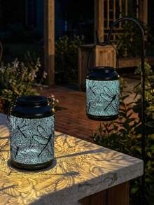 1pc Outdoor Solar Powered Colorful Pink Butterfly Lantern, Birthday Gift For Mom/Grandma, Hanging Multi-Color Metal Lighting Fixture For Yard, Patio, Backyard, Porch And Other Outdoor Areas - Multicolor - View 2