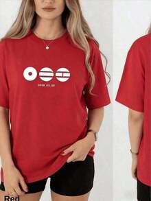 Blouses For Valentine's Day, Bangtan Come Back T-Shirt, World Concert Tour T-Shirt, Suitable For Army, Album T-Shirt, Gift For Fans Of, Army T-Shirt, Bangtan Jung Kook T-Shirt, Women's Round Neck T-Shirt, 100% Cotton, Loose And Comfortable, Summer Tops, White Top. - 紅色 - 查看 1