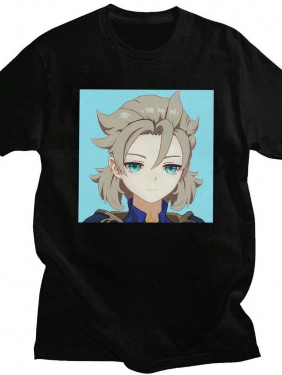 playeras de mujer 2026 Custom Trendy Genshin Impacts Albedo Women T Shirt Men Short Sleeve 100 Cotton T-shirt Casual Anime Game Tee Tops Streetwear Tshirts - Negro - Ver 1
