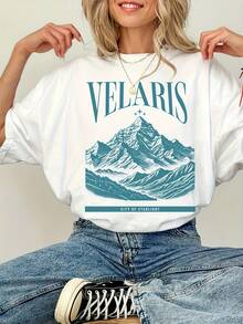 Camiseta de manga corta con cuello redondo para hombre y mujer, estilo ACOTAR Velaris City of Starlight, cómoda y transpirable, para todas las estaciones, asequible para uso diario y un regalo perfecto para fans y amigos, estilo streetwear, envío local. Una camiseta de manga corta adecuada para el hogar, uso diario, fiestas y viajes, ideal como regalo para amigos o familiares. - Blanco - Ver 1