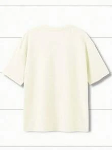 Camiseta casual de mujer con estampado de rosas, conjunto de 1 pieza - Albaricoque - Ver 2