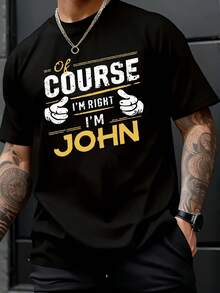 Playera de manga corta grafica con frase I'm John para hombre talla grande opcion de regalo perfecta ropa casual diaria ropa de hombre camisas para hombre camiseta de mujer blusas para mujer algodon duradera con envio nacional - Negro - Ver 8