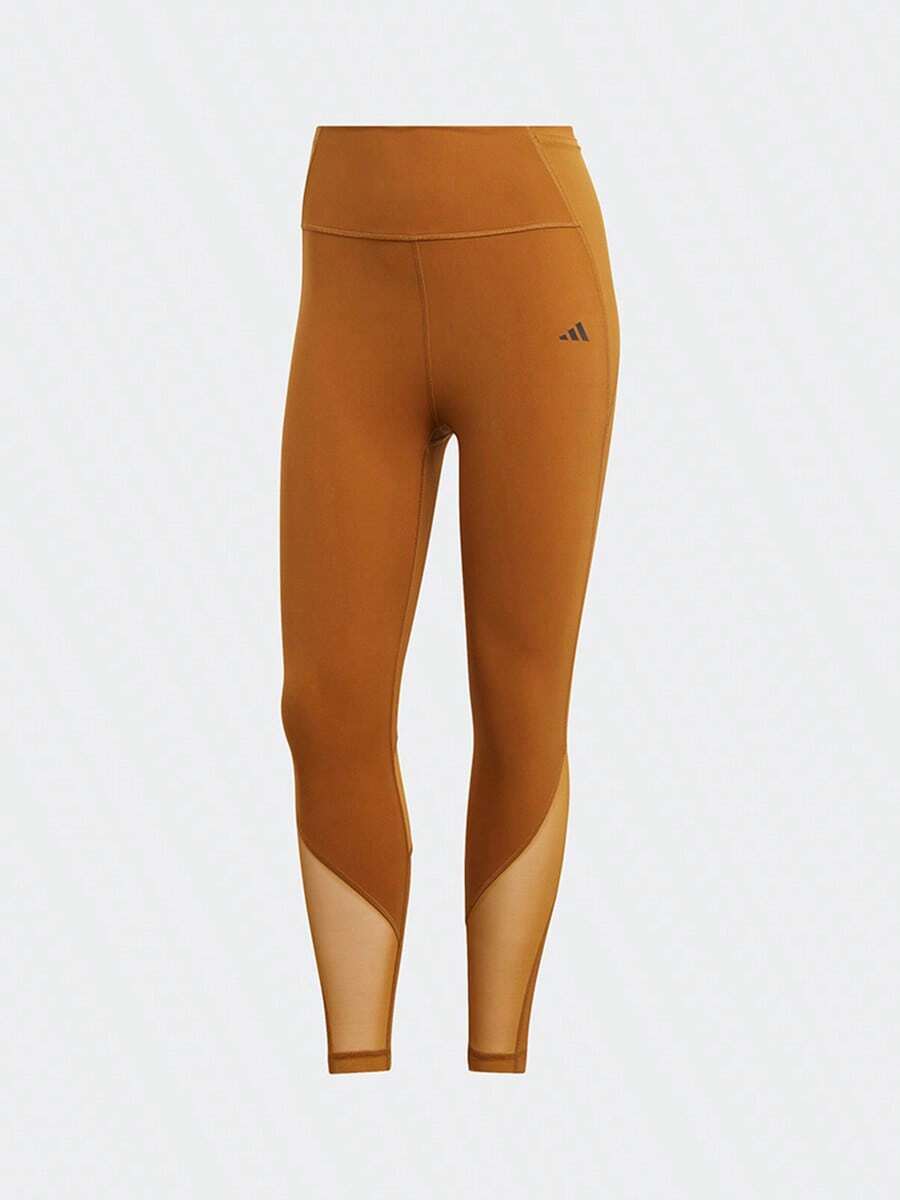 Adidas Quần legging bó sát 7/8 dành cho nữ, Quần thể thao chạy bộ yoga HR5426 - đồng đá hình thành - Xem 1