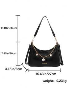 Korean Style Versatile Sling Bag, New Arrival Sweet Elegant Chain Shoulder/Underarm Bag - Black - View 2