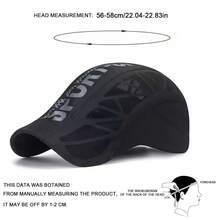 1pc Men's SPORT Letter Print Quick-Dry Mesh Patchwork Beret Cap, Breathable Summer Fashion, Suitable For Outdoor, Travel, Beach, Party In Spring & Autumn - Multicolor - View 2