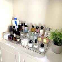1ps Perfume Organizer -  Three-Tiered Shelf - Perfume Lotion Skincare Stand, Spice Vitamins Medicine Bottles Holder,Sturdy Clear Rack For Kitchen Bathroom Countertop Cabinet Storage - default - View 4