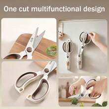 Stainless Steel Kitchen Scissors (With Magnetic Sheath) - Private Chef Scissors, Essential Kitchen Tool & Accessory, Suitable For Cutting Chicken Bones/Salad/Fruits & Butter, Stainless Steel Blades, Sharp And Durable - Stainless Steel Scissors (with Magnetic Blade Sheath) - View 7