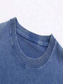 This Disney Women's T-Shirt Features A Creative Toy Story Letter And Cartoon Print On Both Sides. It's A Spring/Summer Style Round Neck Retro Washed Cotton T-Shirt, Made Of Soft And Comfortable Pure Cotton Fabric, Suitable For Everyday Wear, Shopping, Travel, And Casual Occasions. It Also Makes A Wonderful Gift. - Blue - View 3