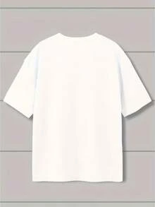 New Women's Fashion T-Shirt, With Graffiti Style Dice Print And California Lettering, Round Neck, Plus Size, Pure Cotton For Summer, Loose And Flattering, Local Delivery, Fashionable Casual Top, Casual Style, Round Neck, Slightly Stretchy. - 白色 - 查看 3