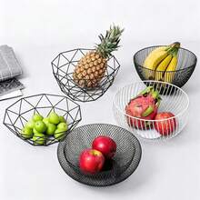 Durable Metal Fruit Storage Basket, Iron Art Fruit Basket, Breathable Snack Bowl, Kitchen Fruit Bowl, Countertop Fruit And Vegetable Basket, Space-Saving, Sturdy And Durable, Not Easy To Deform. It Is A Home Decoration Item That Matches A Variety Of Home Decoration Styles, Suitable For Use In The Kitchen, Living Room, Bedroom, Dining Room, Folk House, Pantry And Dining Table. A Must-Have For Modern Kitchens, Kitchen Accessories And Kitchen Storage Organizers. It Is Also An Ideal Gift For Housewarming, Festivals, Mother's Day And Father's Day. - View 2