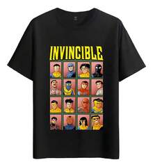 Muscle Freaks Invincible Comic Book Hero Style T-Shirt - 黑色 - 查看 6