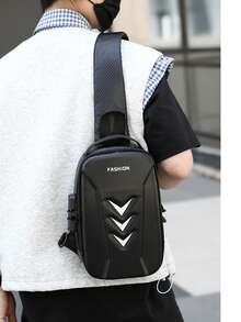 Anti-Theft Password Crossbody Bag For Men, Street Motorcycle Riding Backpack, Fashionable Portable Phone Storage Pouch - A - View 5