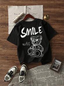 Zrgoth Men's Short Sleeve T-Shirt, Casual, Versatile, With Simple Print - 黑色 2 - 查看 5