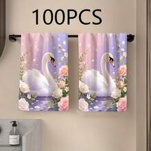 1pc/2pcs Cute Healing Style Swan Pattern Printed Handkerchief. The Size Is 16 * 24 Inches, Suitable For Kitchen Decoration Or Exquisite Gifts. It Can Be Used For Cleaning And Wiping Items, As Well As For Home Decoration. Suitable For Various Purposes In Kitchens And Restaurants, It Is An Ideal Kitchen Utensil. - Multicolor - View 17