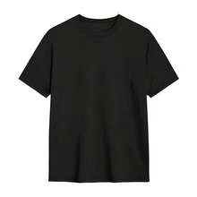 Women's Modern, Casual T-Shirt, Perfect For Parties And Lounging At Home. Made Of 100% Cotton, It Features A Relaxed Fit. This Women's T-Shirt Boasts A Letter And Cartoon Print, A Round Neck, And A Simple Design. Comfortable, Breathable, Versatile, And Essential, It's Suitable For Everyday Wear. It Showcases A Natural And Elegant Style, Making It A Must-Have For Summer. This Vintage Urban Style Top Is Unisex, Loose-Fitting, Made Of Cotton, Has Short Sleeves, A Round Neck, And Is A Casual Blouse. - Black 1 - 查看 2