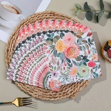 20pcs/Set Disposable Spring Themed Colorful Floral & Bird Print Napkins, Suitable For Weddings, Birthday Parties, Afternoon Tea Gatherings And Various Party Decorations, Designed With Floral And Plant Patterns, Ideal For Home Events, Birthday Celebrations, Parties, Camping, Hotels, Home Decor And More - Floral Series Napkins - View 14