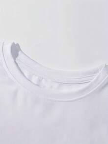 Camiseta casual de verano para mujer, talla grande, camiseta casual de cuello redondo para mujer, top de manga corta con estampado de letras "It Is What It Is", estilo primavera/verano, camiseta elegante y a la moda. - Blanco - Ver 4