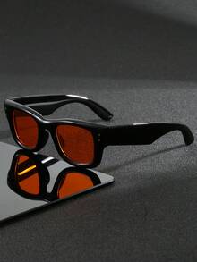1 Pair Summer Colorful Personalized Square Fashion Glasses For Men, Suitable For Outdoor Tropical Beach, Rave Party, Street Photography, Fits All Face Shapes - Multicolor - View 5