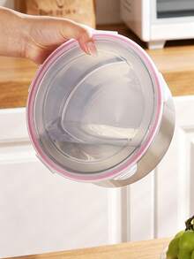 1/3pcs 304 Thick Stainless Steel Storage Container With Lid, Airtight Refrigerator Storage Box, Round Lunch Box - Multicolor - View 5