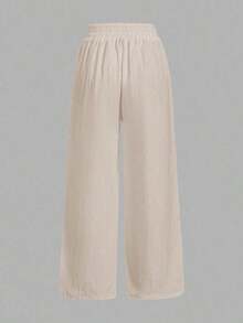 Set de 3 pantalones casuales de mujer con estilo náutico a rayas blancas y negras, con cintura ajustable y bolsillos, de pierna recta, adecuados para vacaciones de verano - Multicolor 2 - Ver 7