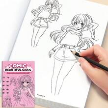 1 Piece Anime Girl Drawing Practice Sketchbook, Coloring Book Suitable For Students Back To School, Graduation Season, Painting Learning, New Year Holiday Birthday Small Gift - Multicolor - View 10