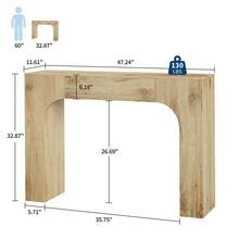 Soonbuy 47 Inch Rustic Wood Console Table, Slim Narrow Entryway Foyer Table, Farmhouse Industrial Sofa Table Behind Couch With Thick Tabletop, Accent Hallway Side Table For Living Room Bedroom Hall - 1.2 Michat Cracked Oak - View 5