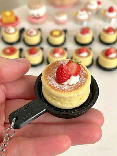 1pc Mini Pancake Pan Pressure Relief Toy Keychain,Realistic Steamed Bun Clicker Keychain,Fidget Clicker Miniature Toy Bag Charm Accessory,3d Printing Bag Chain Accessories,Bag Pendant,Bag Charm Pendants,Bag Chains,Bag Chain Charms ,Rope Bag Pendants,Bag Charm Decoration Pendant,Bag Decoration- Sensory Stress Relief Toy, Cute Food Pendant Suitable For Backpacks And Key
