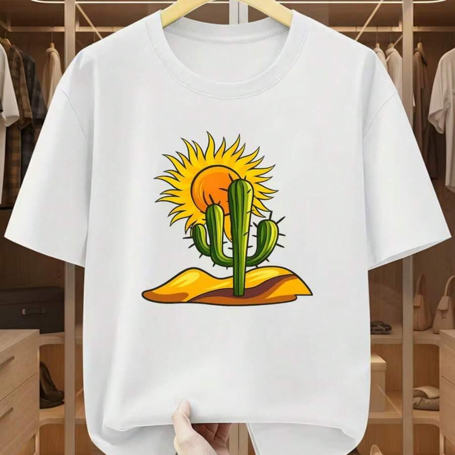 Printed T-Shirt For Men And Women - White - View 1