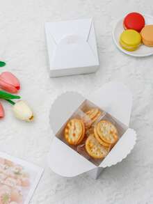 5pcs/20pcs/50pcs Window Bread Box, Pastry Box, New Large Square Cake Box, Small Kraft Paper Cupcake Box, Suitable For Cookies, Macarons, Mini Snacks, Suitable For Holidays, Parties, Paper Cup Cake Box, Birthday Gift Packaging - Multicolor - View 9