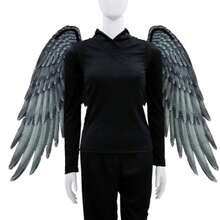 1PC New Top Realistic Costume Wings, Faux Feather Non-Woven Fabric Wings, Stage Performance Costume Prop, Holiday Event Wearable Transformation Prop,Halloween - Multicolor - View 3