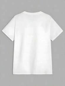 Camiseta con Estampado de Conejo para Mujer, Camiseta Divertida con Estampado 'Le He Inherido Mi Actitud a Mi Mamá', Top Rosa Dulce con Conejo de Dibujos Animados, Blusa Casual de Manga Corta, Camiseta con Lema, Regalo Perfecto para Amantes de los Animales, Ropa Casual para el Día a Día [Camiseta POD] - Blanco - Ver 2