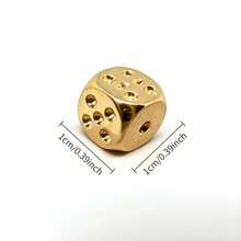 2 Handmade Solid Brass Dice- Polished Tabletop Game Dice, Durable Copper Material, Perfect For Bar Accessories And Creative Gifts, Action Game Type, Game Dice LMCQ - 2 Pure Copper Dice - View 4