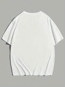 Camiseta deportiva casual de manga corta y ajuste holgado para hombre, color - Negro - Ver 10