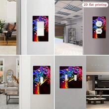 1pc Game Controller Design Decorative Wall Plate Cover - 2D Flat Printing, No Power/Battery Required, Easy Installation Over Light Switches And Outlets, Colorful Abstract Art For Living Room, Bathroom, Kitchen, Game Room, Bathroom Wall Art, Abstract Art Cover, Decorative Plate, 2D Flat - A - View 4