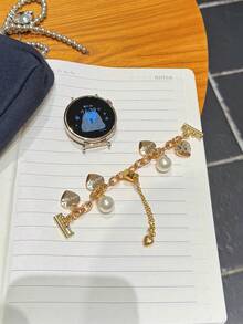 1条18mm/20mm/22mm表带，适用于华为、苹果38/40/41/42/44/45/46/49mm表盘，不锈钢材质，玫瑰金/银色可选，时尚优雅 - 彩色 - 查看 21