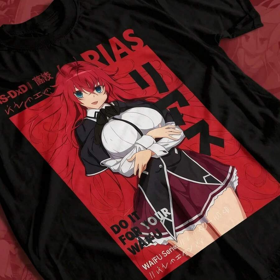 Camiseta Rias GR1emory Anime UniS1ex Anime Lovers Shirt Graphic Manga Shirt Cheap Clot1hing Y2k Clothes Man M1en's Tshirts Camiseta de algodón suave de 220 g para hombres y mujeres, hecha de tela premium duradera y agradable para la piel con un tacto suave, adecuada para todas las formas corporales y para uso diario. Tops casuales transpirables y ligeros, conjuntos elegantes a juego para otoño, perfectos para la vida diaria, actividades al aire libre, viajes, vacaciones y varias fiestas temáticas durante todo el año. - Negro - Ver 1