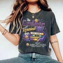 1 Coic Rewind Tour T-Shirt, Matching Epcot Trip T-Shirt, Coic Rewind List T-Shirt, Guardians World T-Shirt, 180g 100% Cotton - 黑色 5 - 查看 7