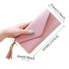 Pointer jumping Ví nữ dài tua rua thời trang, giảm giá 30%, dung tích lớn đựng tiền xu và thẻ, phù hợp cho nữ sinh, ví cầm tay. - Nhiều màu - Xem 9