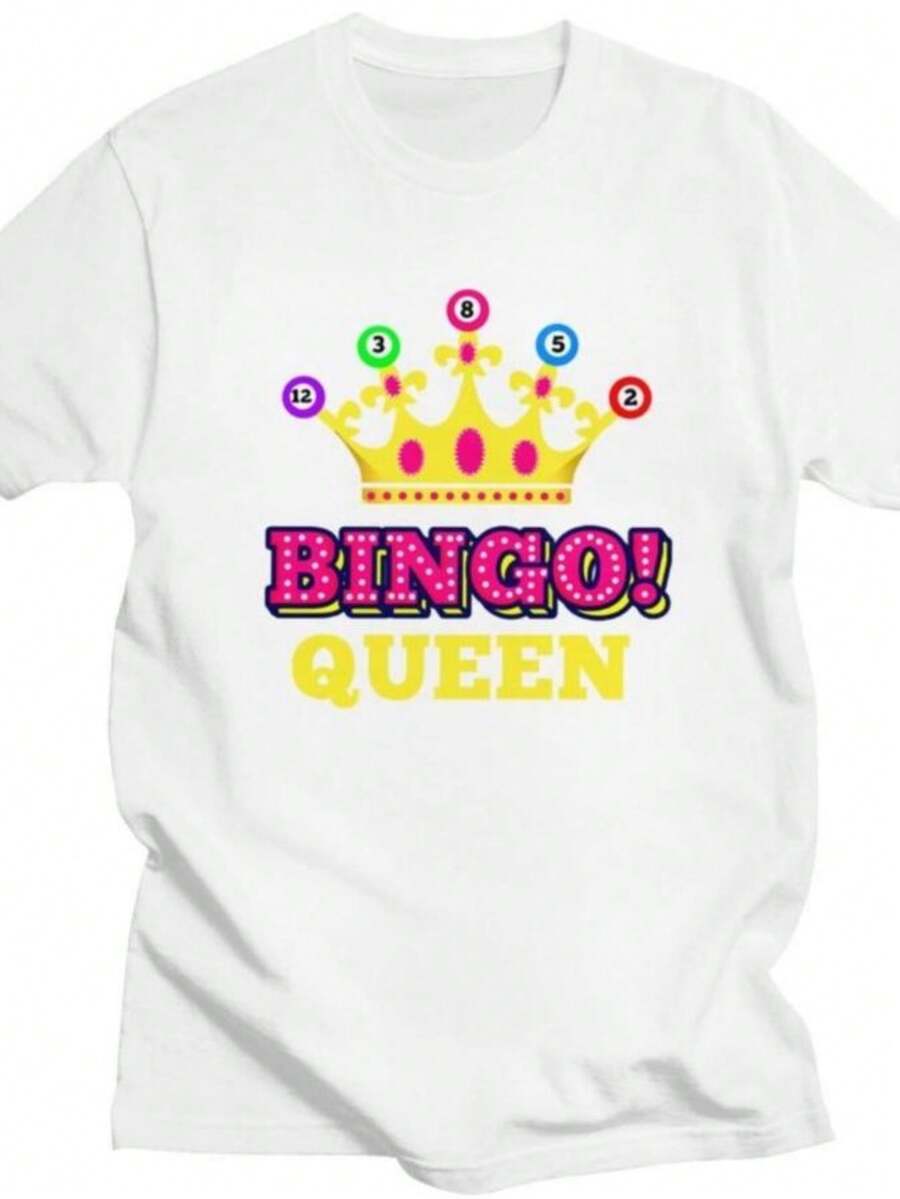 playeras de mujer 2026 Custom Bingo Queen T Shirt for Men Women Tshirt Tees T-shirts - Blanco - Ver 1