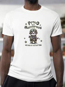 Patriotic Other T1S1Hirt, Military Humor T1EE, Funny UniS1ex S1oftY1Le Top, Proud AmeriC1An C1A Gift, C1AmouF11111lage Graphic S1Hirt. - 白色 - 查看 1