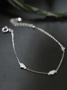 BALMORA 1 chiếc vòng tay bạc Sterling 925 thời trang, thanh lịch, dễ thương, hình trái tim nhỏ lấp lánh dành cho nữ, thích hợp đeo hàng ngày, làm quà tặng tình bạn, dự tiệc. - Bạc - Xem 5